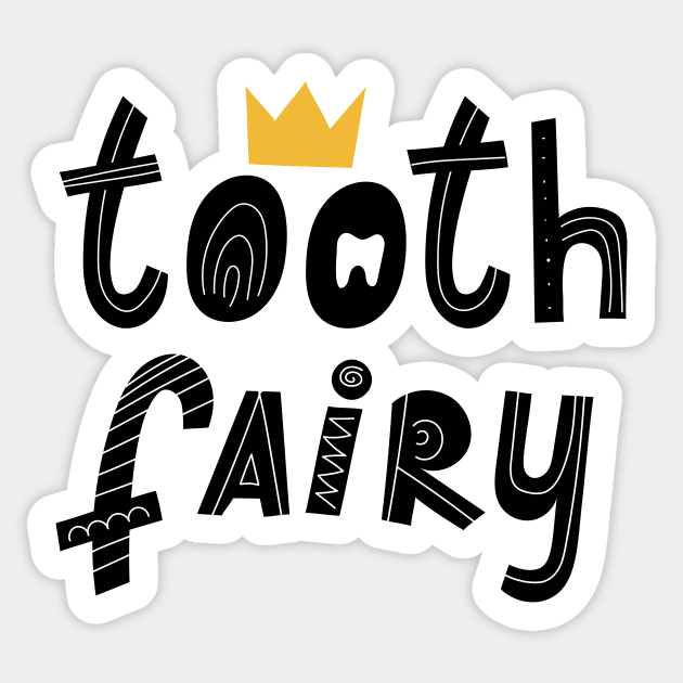 Tooth fairy lettering. Scandinavian style. Sticker by Winterbirth